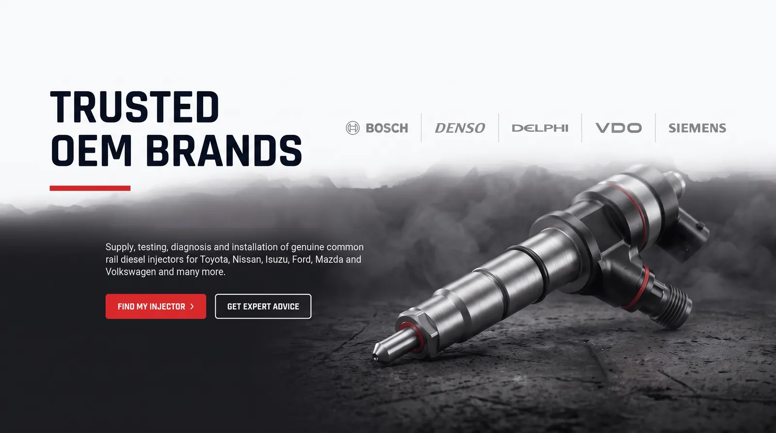 The OEM brand row: Bosch, Denso, Delphi, VDO and Siemens