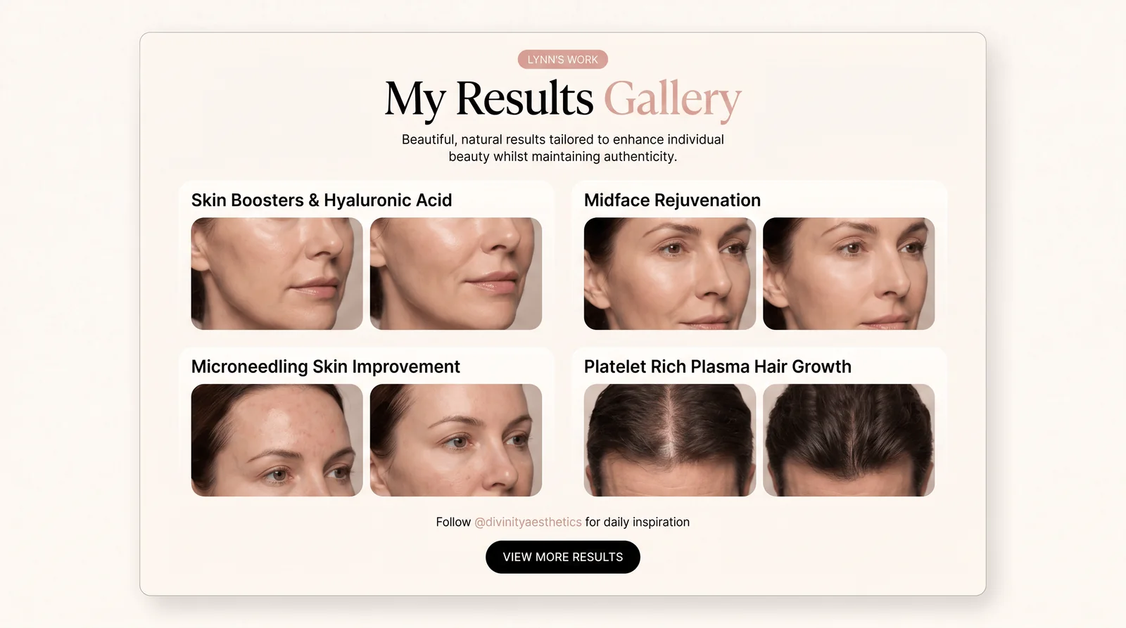 Before and after pairs grouped under four treatment headings